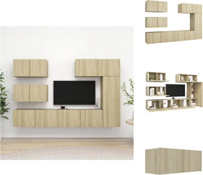 Produktbild von vidaXL 6-tlg. TV-Schrank-Set Sonoma-Eiche Holzwerkstoff -  TV-Möbel