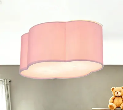 Obrázek produktu pro Stropní lampa do dětského pokoje 2x E27 růžový látkový mrak D: 41 cm stropní lampa mrak lampa