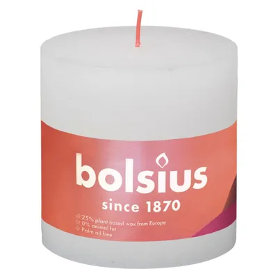 Produktbild von Bolsius Rustikale Stumpenkerzen Shine 3 Stk. 100x100 mm Wolkenweiß