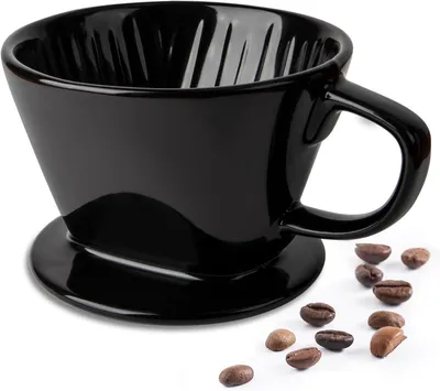 Produktbild von Handfilter Kaffeefilter Größe 2 Porzellan,Keramik Handfilter Kaffee für 2–4 Tassen, Zubehör für Dauerfilter Permanent Kaffeefilter,Kaffee Zubehör