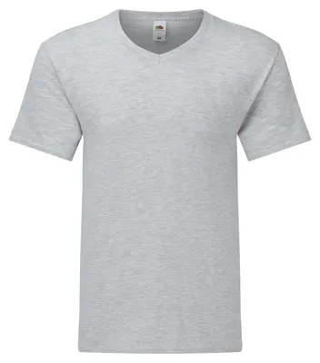 Produktbild von Fruit of the Loom Iconic 150 V-Neck T-Shirt Farbe: graumeliert Größe: M
