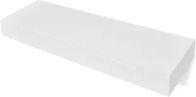 Obrázok produktu pre Nástenné plávajúce poličky so zásuvkami 2 ks biele 80 cm