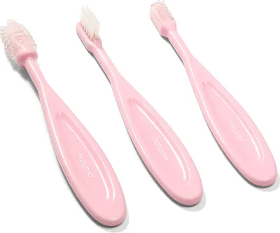 Produktbild von BabyOno weiches Zahnbürsten-Set, rosa