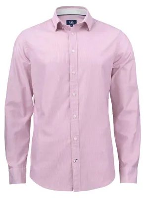 Image de Cutter & Buck - Chemise "Belfair" pour hommes, en coton Oxford ET124 (3XL), rayures bordeaux/blanc, Image générée par une IA