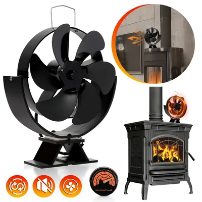 Produktbild von Jopassy 6 Blätter Kaminofen Ventilator Ofenventilator Gebläse Lüfter Stromloser Kaminventilator