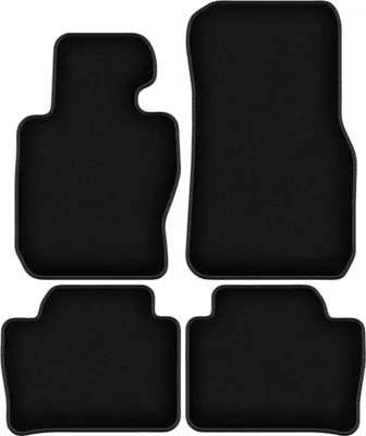 Image de Tapis de sol velours sur-mesure pour BMW 3 F30 (2012-2019, berline xDrive) noir, jeu 4 pièces, fixations