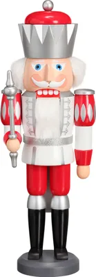 Produktbild von König Exklusiv weiß-silber-rot (40cm) Nussknacker von Seiffener Volkskunst