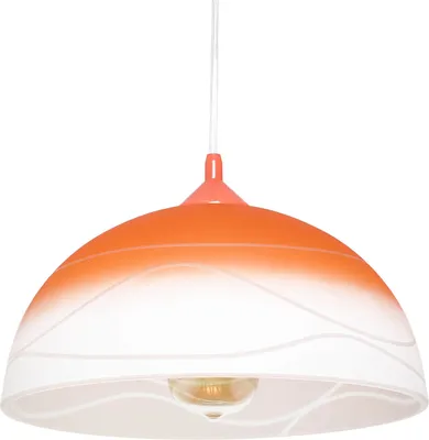 Produktbild von Küchenlampe Glas Weiß Orange Retro Design Pendelleuchte Esstisch
