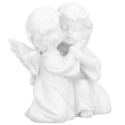 Imagen del producto de Ángel decorativo, estatua de ángel, estatua de ángel de resina, figura de ángel, adornos de ángeles blancos, adorno para escritorio