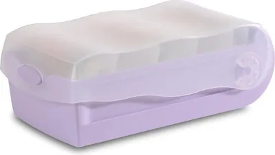 Produktbild von Karteibox CROCO DIN A8 quer für 500 Karten transluzent-pastelllila. Packung mit 5 Stück
