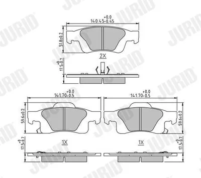 Produktbild von JURID Bremsbeläge Satz Hinten für JEEP GRAND CHEROKEE IV (WK, WK2) 573860J