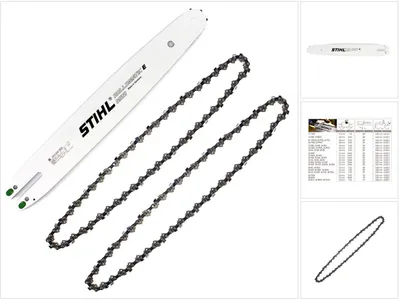 Produktbild von STIHL Führungsschiene Rollomatic E Mini 35cm 1,1mm 3/8" 7 Zähne (3005 000 3909) + 2x STIHL Oilomatic Sägekette Picco Micro Mini 3 (PMM3) Halbmeißel 3/8"P 1,1mm 35 cm ( 3610 000 0050 )