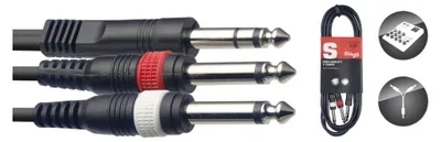 Obrázek produktu pro Stagg SYC3/PS2P E, kabel stereo JACK/2x JACK, 3m