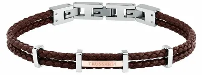 Immagine prodotto di Bracciale da uomo in pelle marrone intrecciata T-Leather TJAXZ12