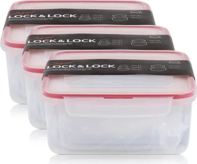 Produktbild von Lock&Lock HPL980CLQ5 Frischhaltedosen 5er Set - Luft & Wasserdicht (3er Pack)