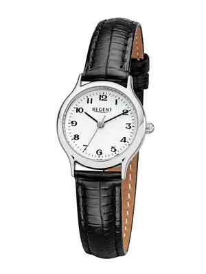 Produktbild von Regent Damenarmbanduhr F972 Edelstahl mit Leder