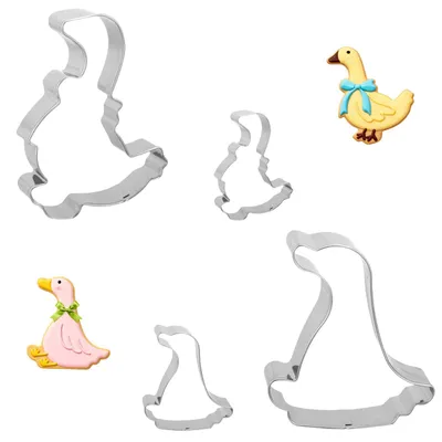 Gänseplätzchen-Ausstecher, 4er Set, Edelstahl, 2 groß & 2 klein
