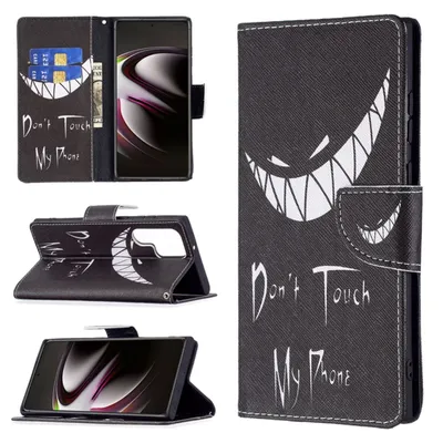 Image de Coque de téléphone pour Samsung Galaxy S22 Ultra 5G, étui de protection, coque portefeuille, coque 360°, couleur : Smile