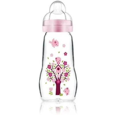 Produktbild von MAM Glasbabyflasche - Sauger mit mittlerem Durchfluss 2 - Rosa