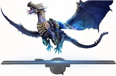 Produktbild von Yunir 3d Hologramm Fan 16,5 Zoll LED WiFi App & Fernbedienungsgeschäft/Bar/Weihnachten/Halloween