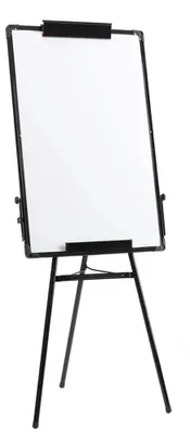 Obrázek produktu pro Magnetická tabule – stojan – výškově nastavitelná – černý hliníkový rám – 60 x 90 cm – černá