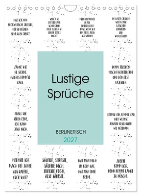 Produktbild von BERLINERISCH Lustige Sprüche (Wandkalender 2027 DIN A4 hoch), CALVENDO Monatskalender