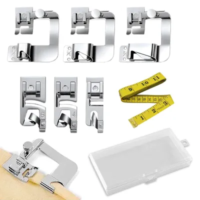 6-teiliges Rollsaum-Nähfuß-Set, 3/4/6 mm, für Haushaltsnähmaschinen