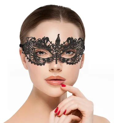 Schwarze Spitzenmaske für Damen, Karneval, venezianisch