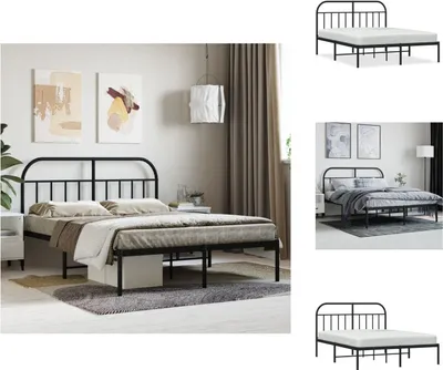 Immagine prodotto di vidaXL Struttura letto con testiera in metallo nero 140x200 cm - Letti e strutture letto