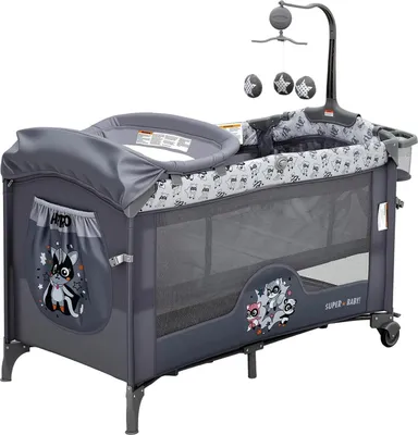 Image de Lit d'appoint pour bébé/lit bébé - Lit d'appoint 5 en 1 - Pliable - Berceau/moïse - Matelas à langer - Matelas et jouets suspendus - Vert
