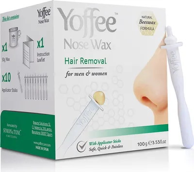 Produktbild von Original Yoffee Nose Wax Kit - Hair Removal Set - Männer und Frauen - Nasenhaarentferner - Bio Bienenwachs - Nasenwachs mit 10 recyclebaren Applikator
