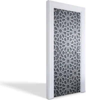 Produktbild von Türdeko Aufkleber Selbstklebende Wandsticker Personalisiert - Geometrisches Arabeskenmuster - 85 x 205 cm