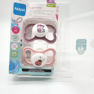 Produktbild von MAM Supreme 2er Set Silikonsauger 6+ Monate Schnuller Babymotiv Saugertechnologie