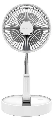 Produktbild von Avanca Verstellbarer Ventilator - 4 Stufen - Standventilator - Tischventilator - aufklappbar & tragbar mit Batterie - Stativventilator - Weiß
