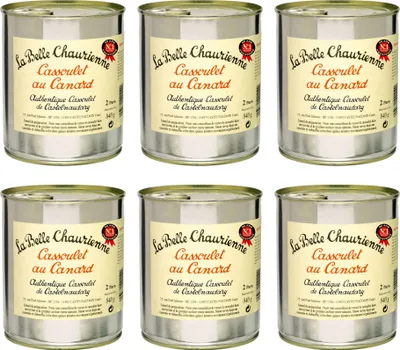 Produktbild von 6x Cassoulet au Canard aus Castelnaudary | Traditionelles Cassoulet mit Ente als Konservendose 840g