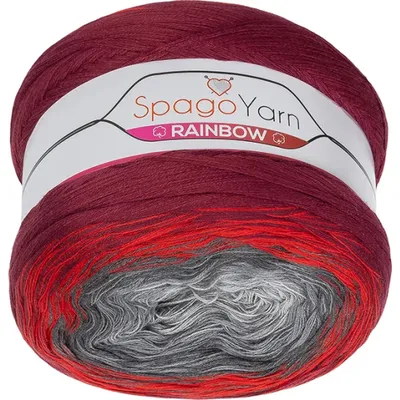 Immagine prodotto di Filato SpagoYarn Rainbow - 250 g, 1000 m - Grigio, Rosso