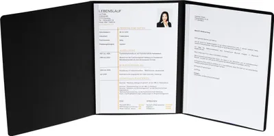 Produktbild von Exacompta 5x Bewerbungsmappe Karton Leinenoptik 2Klemmschienen A4 Schwarz 49201B