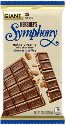 Produktbild von Hershey's Symphony Extra Creamy Milk Chocolate Almonds & Toffee GIANT 208g