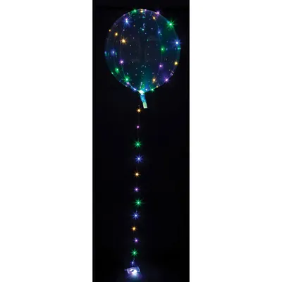 Obrázok produktu pre Amscan 8284311 Party Clearz 18" balón s farebnými LED svetlami, viacfarebný