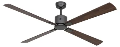 Obrázek produktu pro Energeticky úsporný stropní ventilátor s dálkovým ovládáním Eco Neo III WiFi 152 cm čedičově šedý Lopatky z ořechového / třešňového dřeva