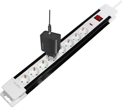 Produktbild von LogiLink LPS207, 3 m, Schwarz, Weiß, 250 V, 50 Hz, 3500 W