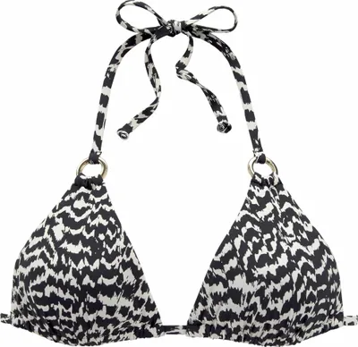 Produktbild von LASCANA Triangel-Bikini-Top Clara schwarz-creme Größe 38 Cup C/D