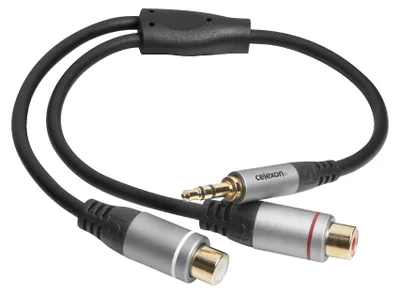 Produktbild von celexon 3,5mm Stereo Klinke auf 2x Cinch M/F Audioadapter 0,25m - Professional Line