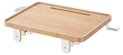 Produktbild von Nachttisch-Frühstückstablett aus Bambus – Laptoptisch – Naturbeige – 27 x 37,8 x 7,9 cm