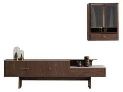 Produktbild von s Braunes TV-Lowboard Designer TV-Schrank Medienboard