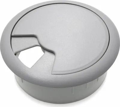 Produktbild von Kabeldurchführung für Arbeitsplatten, grau, 50 mm, ABS