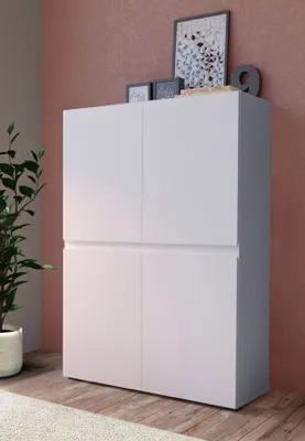 Immagine prodotto di Cassettiera Rimini 90cm bianca senza maniglie a 4 ante