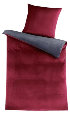 Produktbild von Cashmere Touch Wendebettwäsche 135x200 cm 2 tlg. mit Reißverschluss in Anthrazit Bordeaux