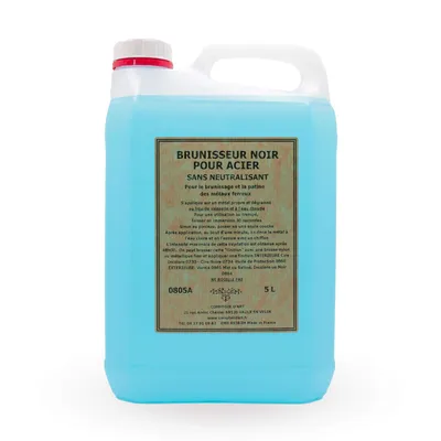 Obrázek produktu pro Comptoir d'Art - Černidlo Na Ocel Černé (0805A) Bez Neutralizátoru - Černění Za Studena - Černá Povrchová Úprava Oceli (5 L)