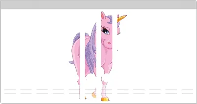 Produktbild von Wallario Ordnerrücken Sticker, selbstklebend für schmale Ordner, 12 Stück, Motiv Einhorn in rosa mit Schweif in lila II